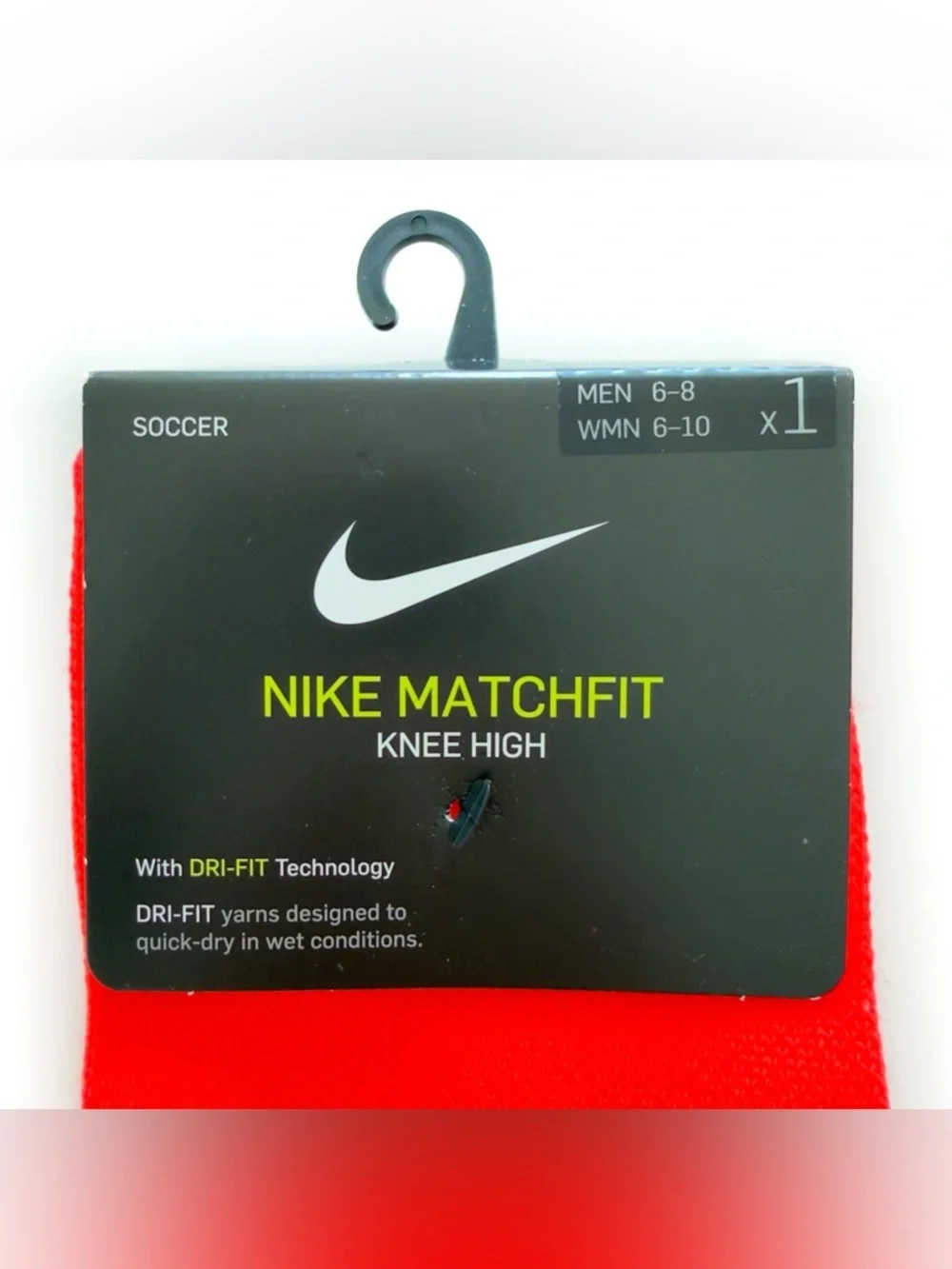 Nike Team Matchfit Knee High Soccer Socks Bright Crimson Medium Mens Womens